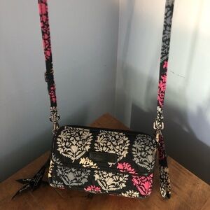 Floral Crossbody Bag - Black, Pink, Cream Vera Bradley